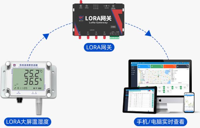 LoRa大屏温湿度采集器系统框架图